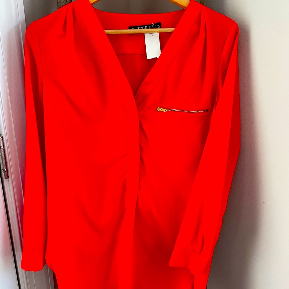Coral Tunic Top with gold details